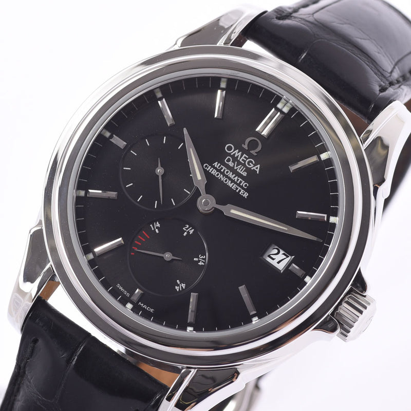 Omega Omega Devil Corough Quashal Power Reserve 4832.50 Men SS / Leather Watch Automatic Wound Black Table AB Rank Used Sinkjo