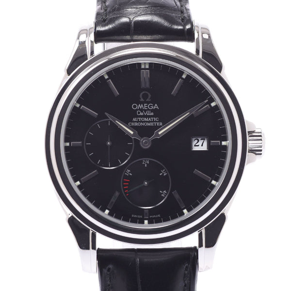 Omega Omega Devil Corough Quashal Power Reserve 4832.50 Men SS / Leather Watch Automatic Wound Black Table AB Rank Used Sinkjo