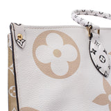 LOUIS VUITTON Louis Vuitton On-The-Go GM White / Khaki M44571 Unisex Monogram giant canvas 2WAY bag AB rank used Ginzo