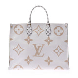 LOUIS VUITTON Louis Vuitton On-The-Go GM White / Khaki M44571 Unisex Monogram giant canvas 2WAY bag AB rank used Ginzo