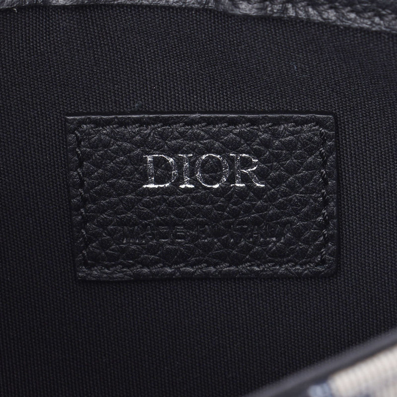 Christian Dior saddle pouch Obre jacquard Gree silver hardware ladies toill / calf Body Bag NEW