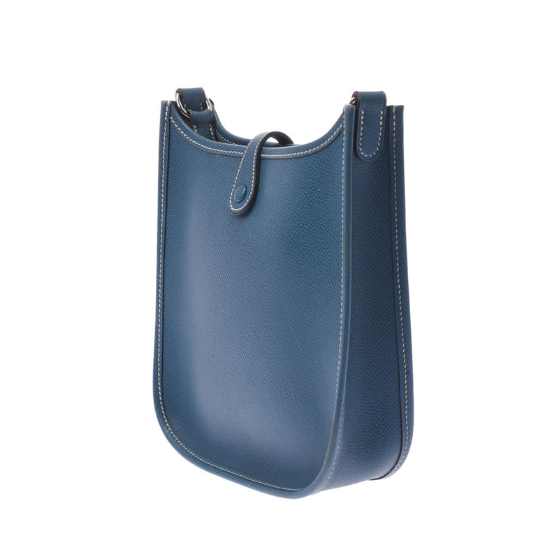 HERMES エルメスショルダーエヴリン TPMミニブルー×シルバー刻印◻︎G エルメスエヴリン TPM ブルータラサ シルバー金具 □G刻印(2003年頃