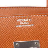 Hermes Hermes Burkin 35 Orange / Rouge Kazak Silver Bracket □ P-engraving (around 2012) Unisex Voepson Handbag New Sanko