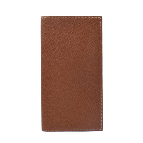Hermes Hermes Oosaka Gold Engraving Unknown Unisex Kushuvel Wallet B Rank Used Silgrin