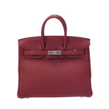HERMES エルメス バーキン 25 ルージュグレナ シルバー金具 X刻印(2016年頃) レディース トゴ ハンドバッグ Aランク 中古 銀蔵