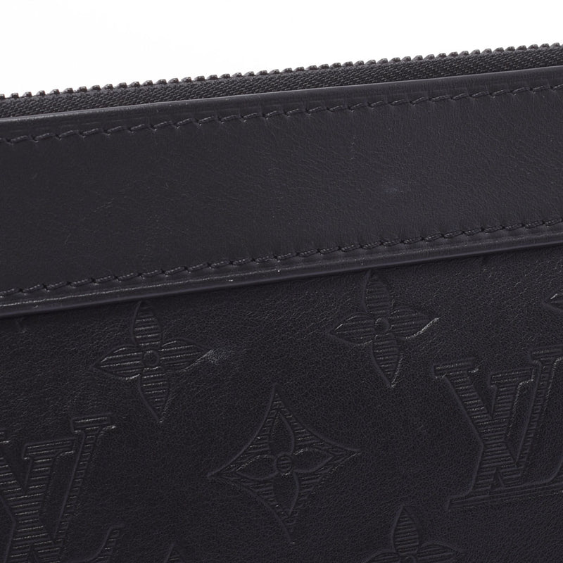 Louis Vuitton Monogram Shadow Clutch Bag Pouch M62903 Black