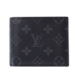 Louis Vuitton Louis Vuitton Monogram Eclipse Portfoille Marco NM Black M62545 Menogram Eclipse Canvas Two Folded Wallets AB Rank Used Silgrin