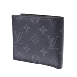 Louis Vuitton Louis Vuitton Monogram Eclipse Portfoille Marco NM Black M62545 Menogram Eclipse Canvas Two Folded Wallets AB Rank Used Silgrin