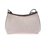 HERMES エルメス ベルランゴ23 アイボリー系/ダークブラウン □F刻印(2002年頃) ユニセックス トワルアッシュ/レザー ショルダーバッグ ABランク 中古 銀蔵