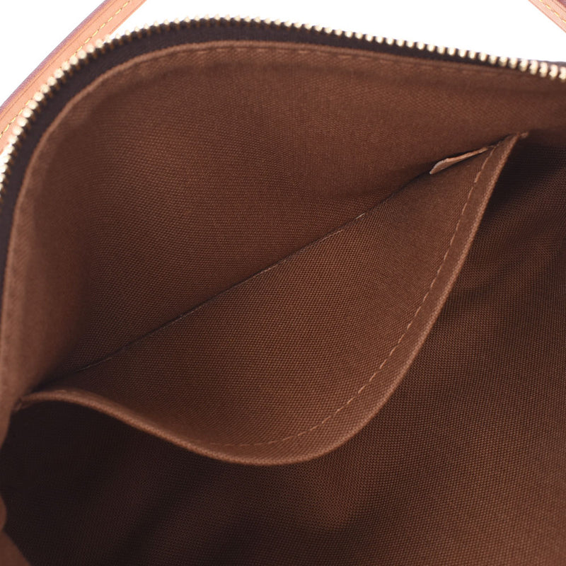 路易威登路易威登会标pochette accessoire棕色m40712妇女的会标帆布配件袋a级使用银股票