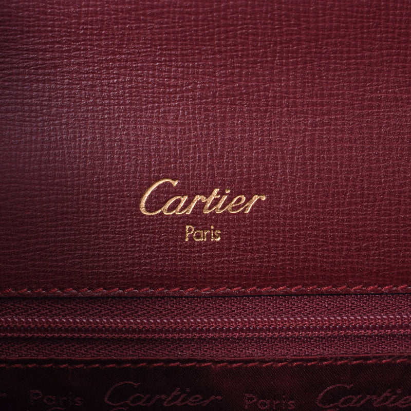 Cartier Cartier Mast Bordeaux Women's Curf Handbags A Rank Used Silgrin