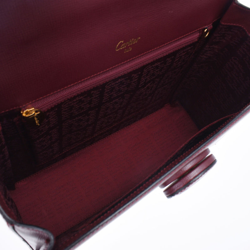 Cartier Cartier Mast Bordeaux Women's Curf Handbags A Rank Used Silgrin