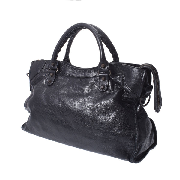 Balenciaga Balenciaga the city 2WAY bag black 115748 ladies calf Handbag Silver