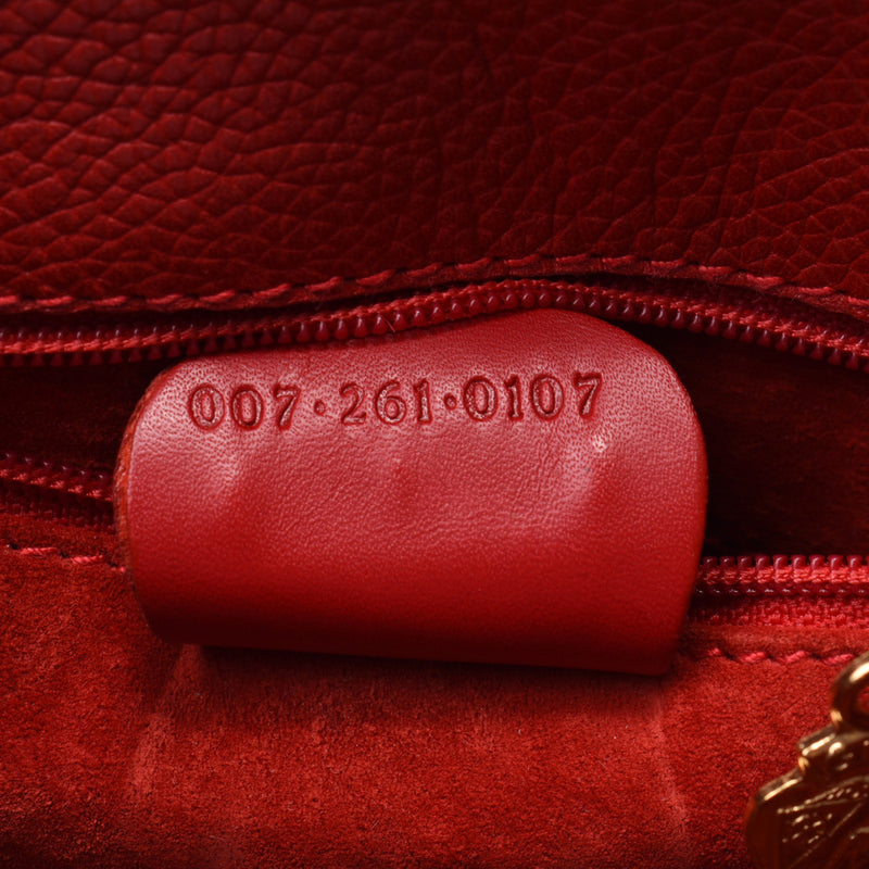 グッチヴィンテージ 赤 レディース カーフ ショルダーバッグ GUCCI 