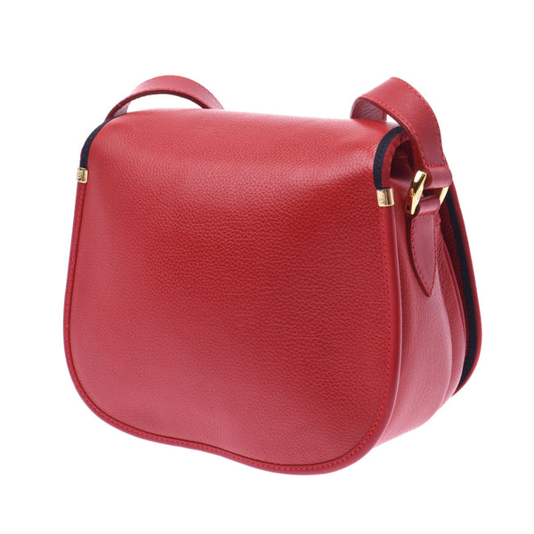 Gucci Vintage Red Womens calf shoulder bag a