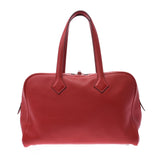 HERMES エルメス ヴィクトリア 35 ルージュ シルバー金具 R刻印(2014年頃) ユニセックス トリヨンクレマンス ハンドバッグ Aランク 中古 銀蔵