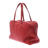 HERMES エルメス ヴィクトリア 35 ルージュ シルバー金具 R刻印(2014年頃) ユニセックス トリヨンクレマンス ハンドバッグ Aランク 中古 銀蔵