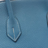 HERMES エルメス バーキン 35 ブルージーン シルバー金具 □I刻印(2005年頃) ユニセックス トゴ ハンドバッグ Bランク 中古 銀蔵