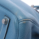 HERMES エルメス バーキン 35 ブルージーン シルバー金具 □I刻印(2005年頃) ユニセックス トゴ ハンドバッグ Bランク 中古 銀蔵