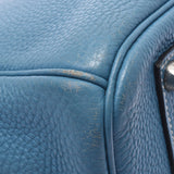HERMES エルメス バーキン 35 ブルージーン シルバー金具 □I刻印(2005年頃) ユニセックス トゴ ハンドバッグ Bランク 中古 銀蔵