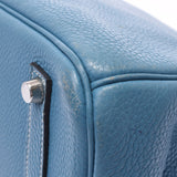 HERMES エルメス バーキン 35 ブルージーン シルバー金具 □I刻印(2005年頃) ユニセックス トゴ ハンドバッグ Bランク 中古 銀蔵