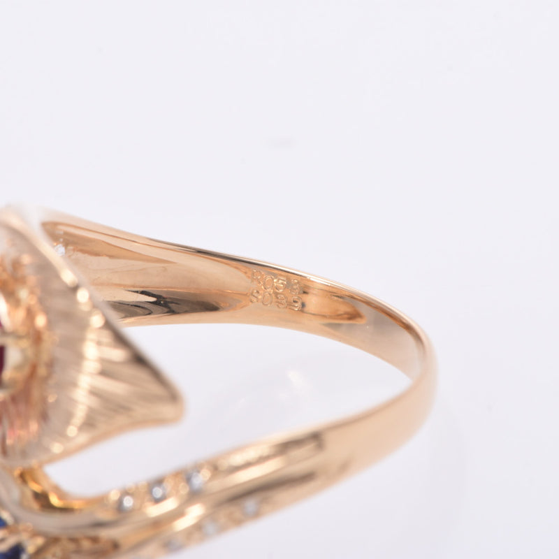 Yves Saint Laurent Eve San Laurent diamond 0.15ct Ruby 0.53 CT 13 0.39 CT 13 ladies K18 YG ring