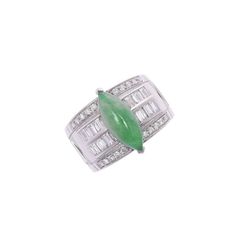 Jade 3.264 CT diamond 0.9ct 0.20ct 15 ladies Pt 900 platinum ring