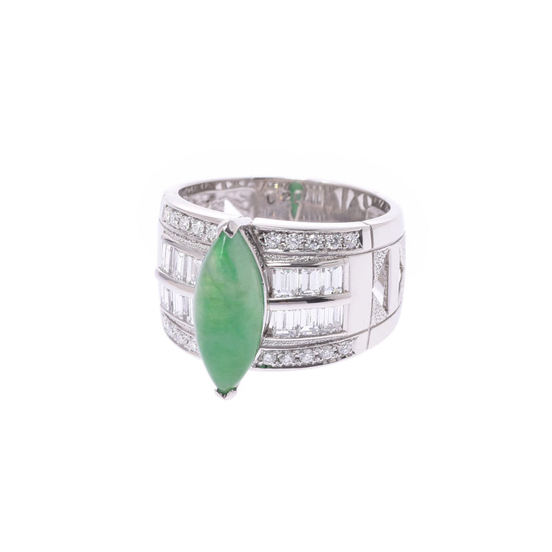 Jade 3.264 CT diamond 0.9ct 0.20ct 15 ladies Pt 900 platinum ring