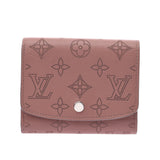 Louis Vuitton Louis Vuitton Mahina Portfoy Yylis Compact Magnolia M62541 Women's Mahina Leather Three Folded Wallets AB Rank Used Silgrin