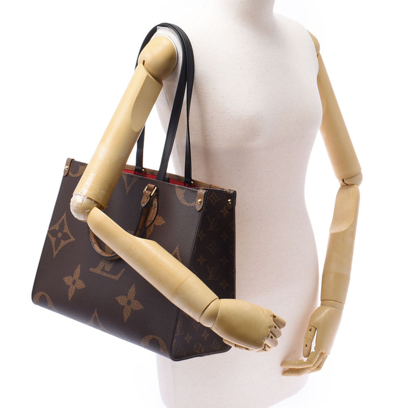 LOUIS VUITTON ルイヴィトン モノグラム リバース オンザゴーMM 2WAY ブラウン M45321 ユニセックス モノグラムキャンバス トートバッグ 新同 中古 銀蔵