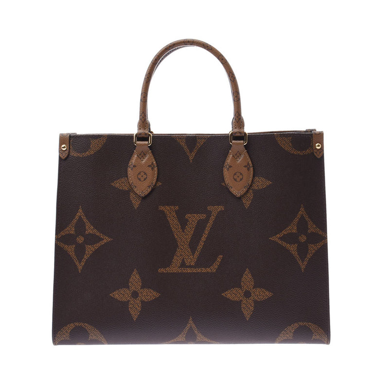 Louis Vuitton Monogram reverse on the go mm2way brown m45321 Unisex Monogram canvas tote bag NEW