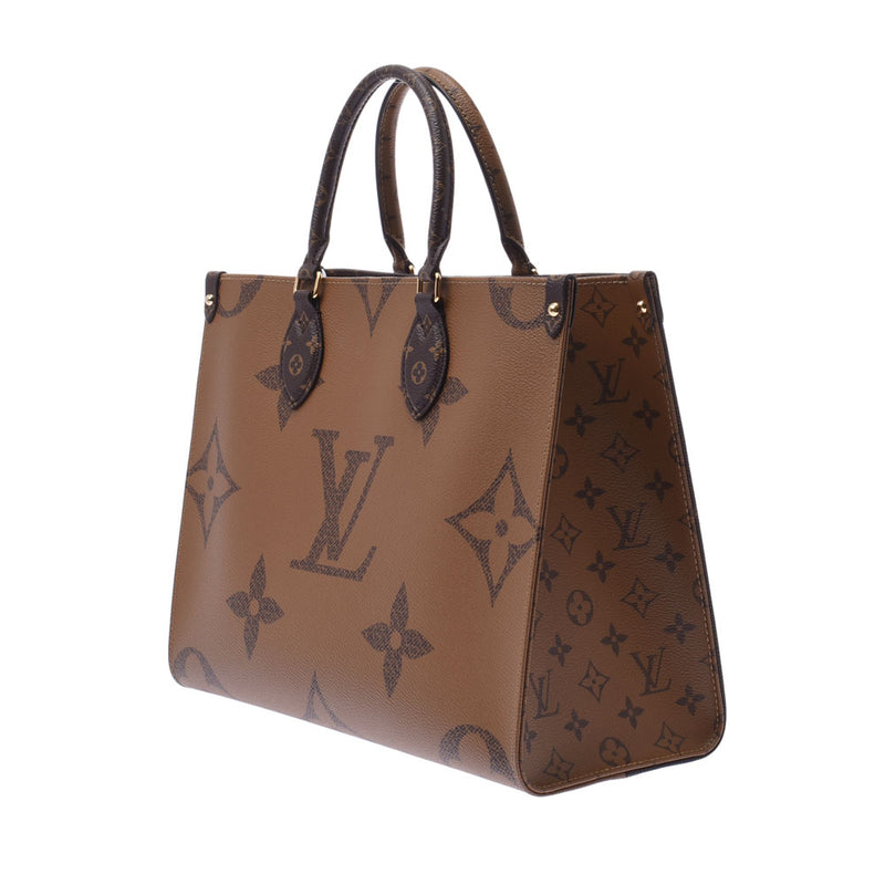 Louis Vuitton Monogram reverse on the go mm2way brown m45321 Unisex Monogram canvas tote bag NEW