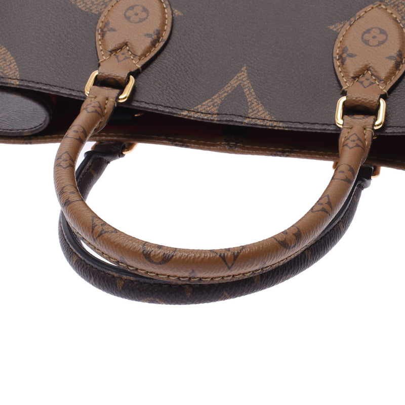 Louis Vuitton Monogram reverse on the go mm2way brown m45321 Unisex Monogram canvas tote bag NEW