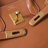 HERMES Hermes Autacroix 32金金金金币○Z印记(大约1996年)女士库斯贝尔手袋B级使用银器