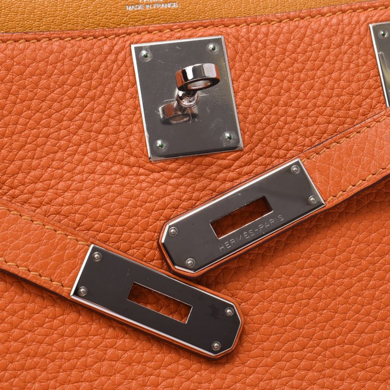 HERMES Hermes Gypsierre 28 Orange / Mutard Silver Golden Inscription P(大约2012年)Unisex Trillon Cremance肩包AB Rank使用银器