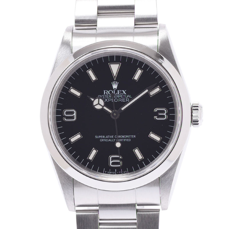 ROLEX Rolex Explorer 1 Single Breath 14270 Men's SS Watch Automatic Wound Black Table A-Rank Used Sinkjo