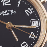 Hermes Hermes Clipper CL4.220 Women's SS / GP Watch Quartz Black Table A-Rank Used Sinkjo