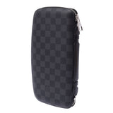 Louis Vuitton Louis Vuitton Damier Graphit Atol Black / Gray N48255 Men's Dumier Graphit Canvas Long Wallet A-Rank Used Sinkjo