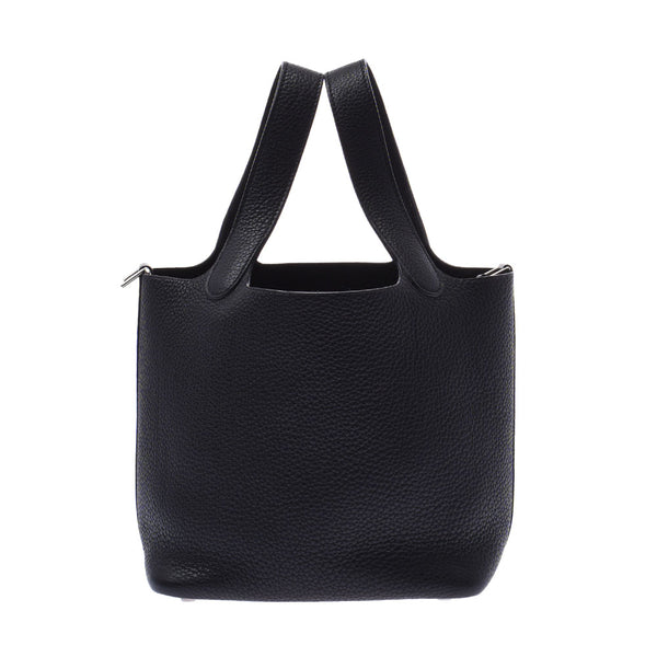 Hermes Picotin lock PM black silver hardware M / M