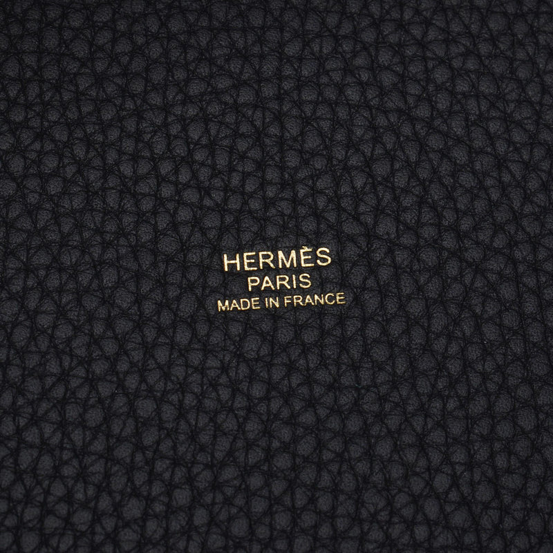 Hermes Hermes Picon Lock MM Kasak Blue Nuy / Vercripress Gold Bracket Y Engraved (around 2020) Ladies Leather Handbag New Sink