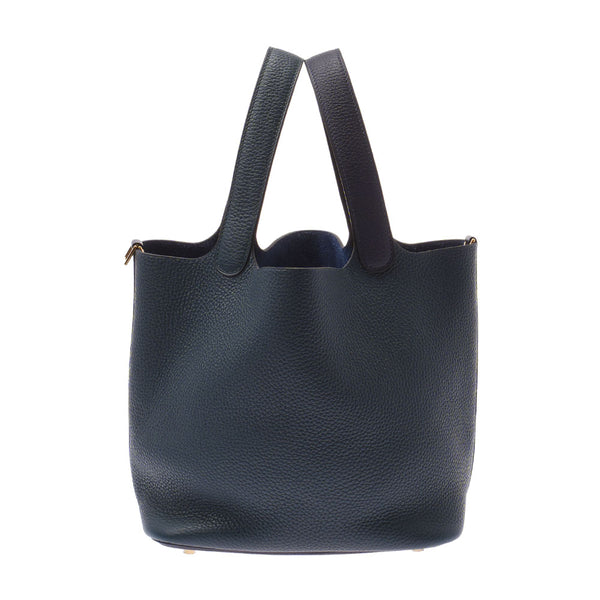 Hermes Hermes Picon Lock MM Kasak Blue Nuy / Vercripress Gold Bracket Y Engraved (around 2020) Ladies Leather Handbag New Sink