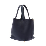 Hermes Hermes Picon Lock MM Kasak Blue Nuy / Vercripress Gold Bracket Y Engraved (around 2020) Ladies Leather Handbag New Sink