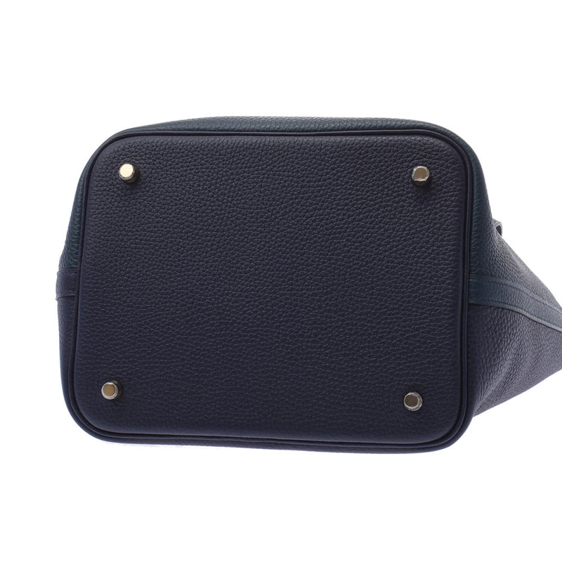 Hermes Hermes Picon Lock MM Kasak Blue Nuy / Vercripress Gold Bracket Y Engraved (around 2020) Ladies Leather Handbag New Sink