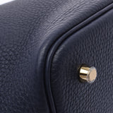 Hermes Hermes Picon Lock MM Kasak Blue Nuy / Vercripress Gold Bracket Y Engraved (around 2020) Ladies Leather Handbag New Sink