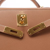 HERMES Hermes, Kelly, 32, 24, NWAY, Gold, Gold, Gold, Gold, Gold, Gold, Gold, Gold, Gold, and Cat (around 2001) Ladies Kushber Handbags, A Rank Used Silver Win.