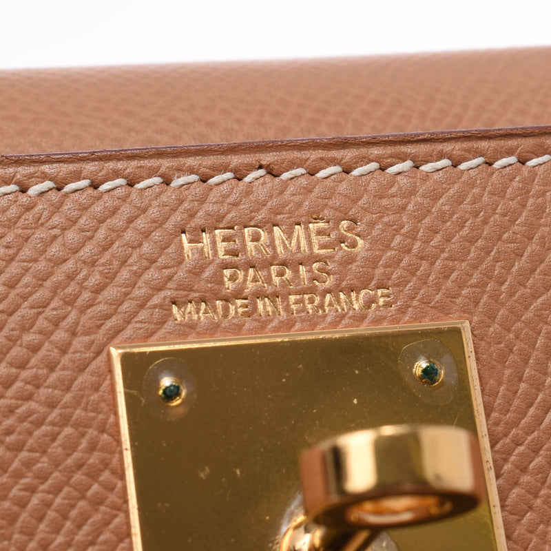 HERMES エルメス ケリー 32 外縫い 2WAY ナチュラル ゴールド金具 □E刻印(2001年頃) レディース クシュベル ハンドバッグ Aランク 中古 銀蔵