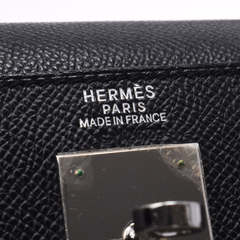 Hermes Hermes Kelly 32 Outside Sewing 2WAY Black Silver Fittings □ K Engraved (around 2007) Women's Voepson Handbags A-rank used Silgrin