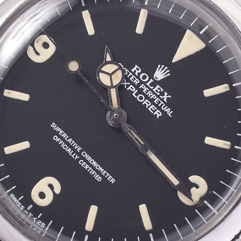 ROLEX Rolex Explorer 1 CAL.1570 Hack No Antique 1016 Men's SS Watch Automatic Wound Black Table AB Rank Used Sinkjo