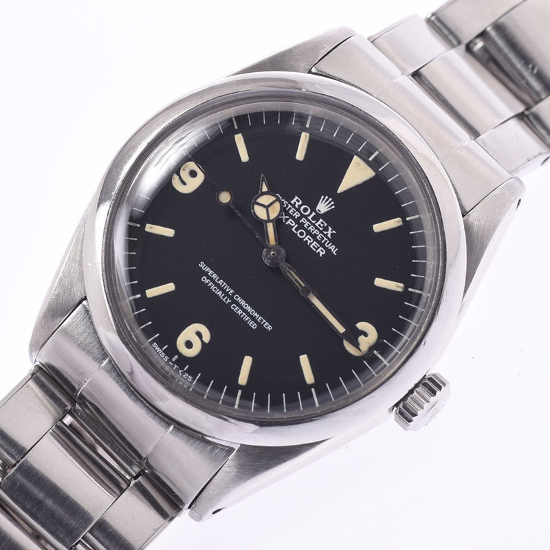 ROLEX Rolex Explorer 1 CAL.1570 Hack No Antique 1016 Men's SS Watch Automatic Wound Black Table AB Rank Used Sinkjo