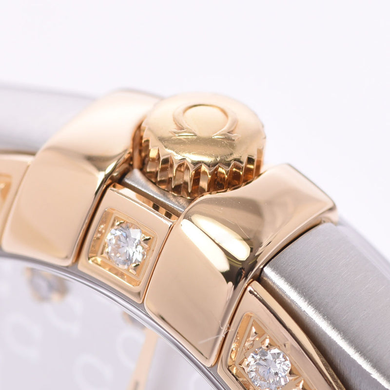 Omega Omega Constellation bezel diamond 123.25.27.60.52.002 ladies YG / SS Watch quartz silver dial a